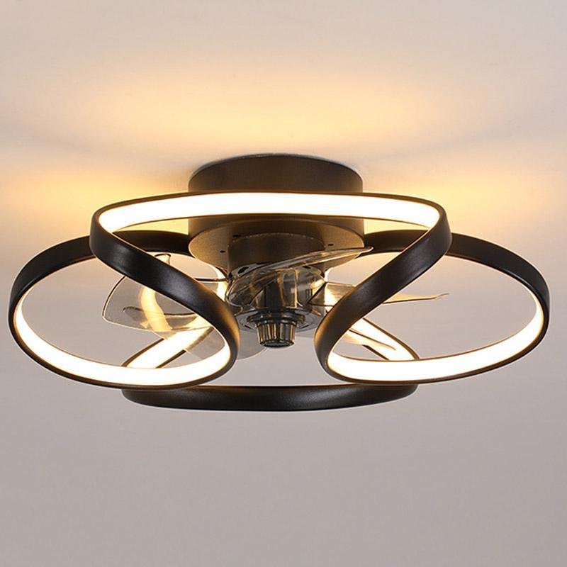 Przytulia Dom | Nowoczesna Lampa Sufitowa LED z Wentylatorem – Plafon z Pilotem 45W