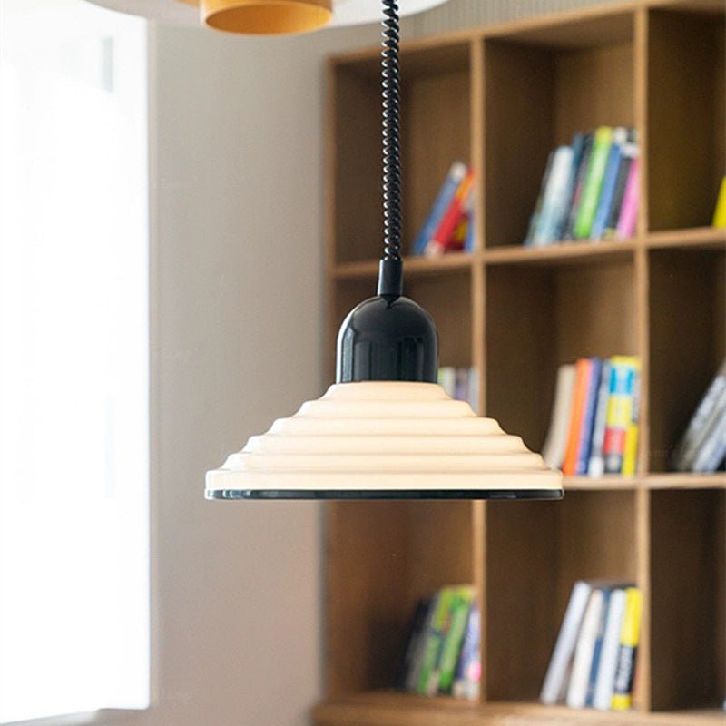 Przytulia Dom | Francuska Lampa Wisząca Szklana E27 – Kremowy Klosz 35 cm Styl Vintage