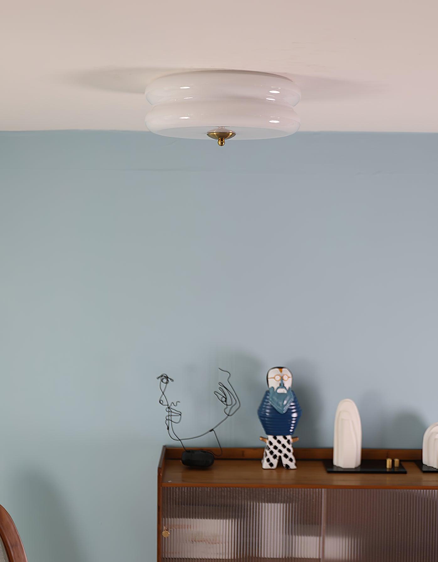 Przytulia Dom | Art Deco Vintage Lampa Sufitowa LED 24W – Plafon Szklany 3000K–6000K