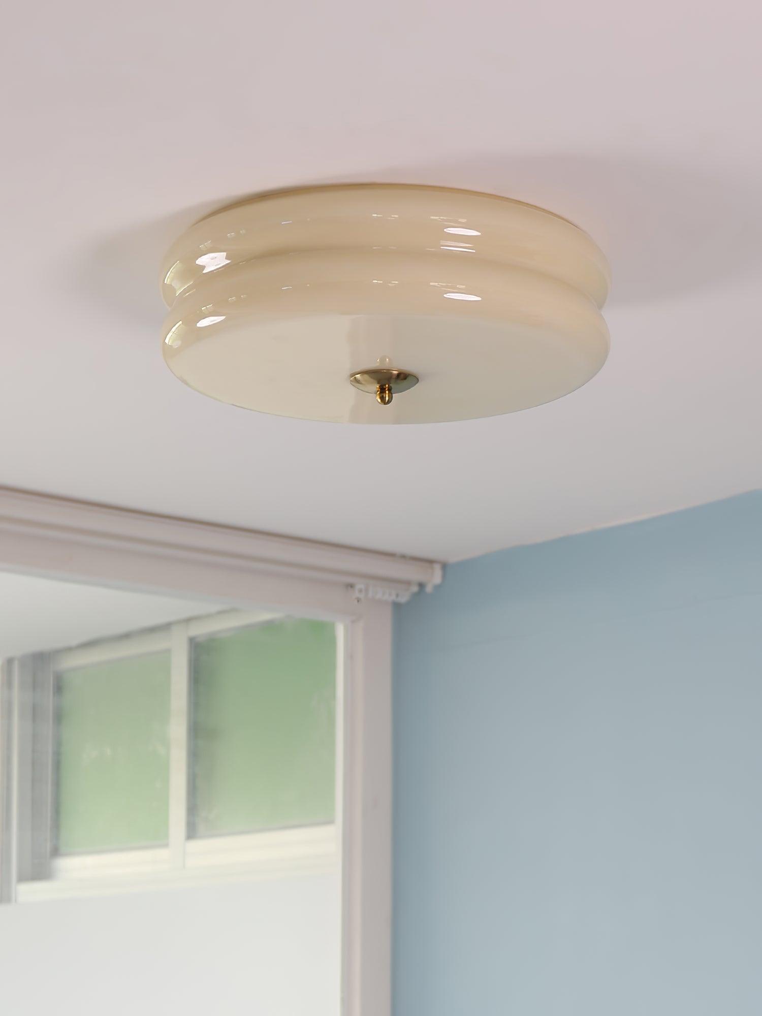 Przytulia Dom | Art Deco Vintage Lampa Sufitowa LED 24W – Plafon Szklany 3000K–6000K