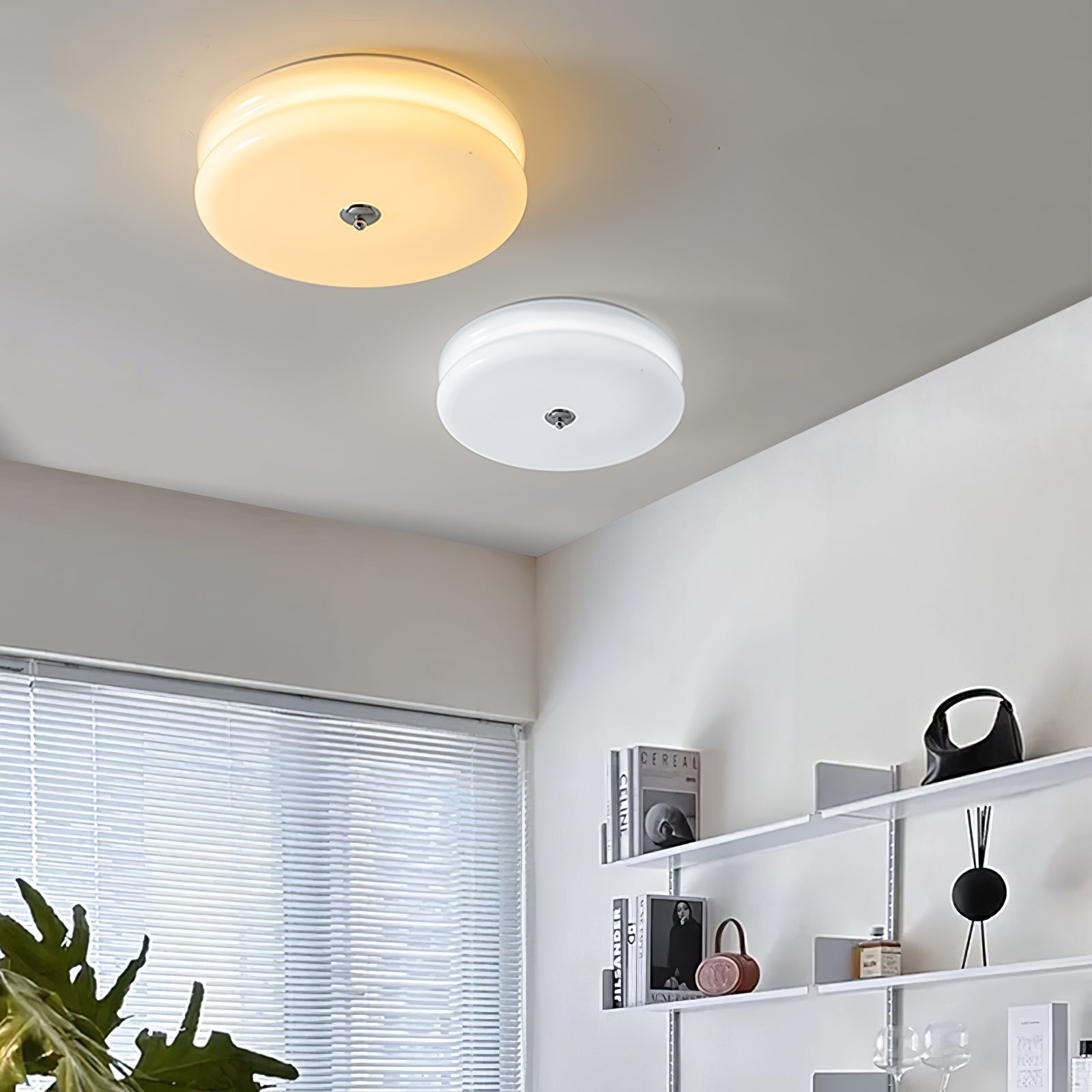 Przytulia Dom | Art Deco Vintage Lampa Sufitowa LED 24W – Plafon Szklany 3000K–6000K