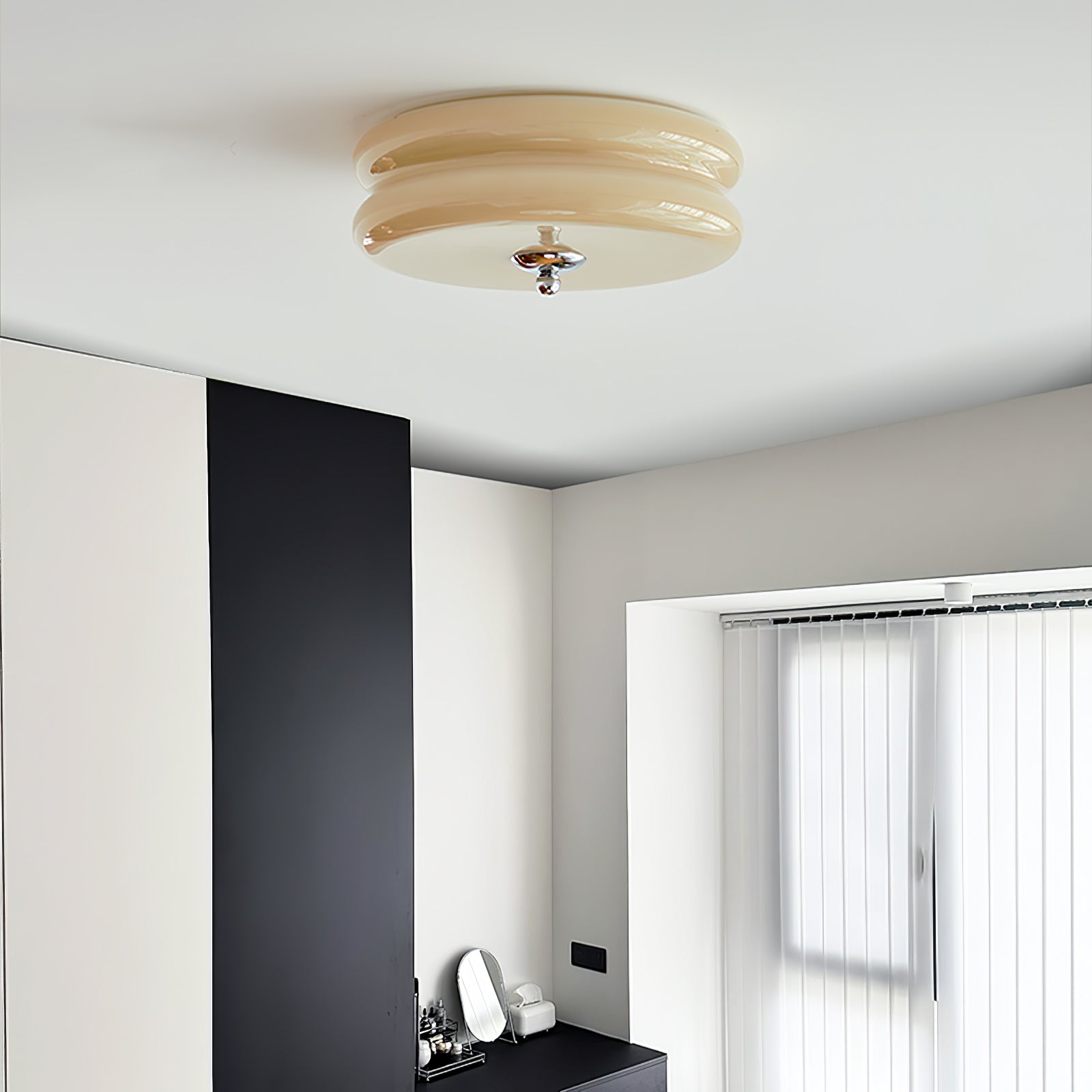 Przytulia Dom | Art Deco Vintage Lampa Sufitowa LED 24W – Plafon Szklany 3000K–6000K