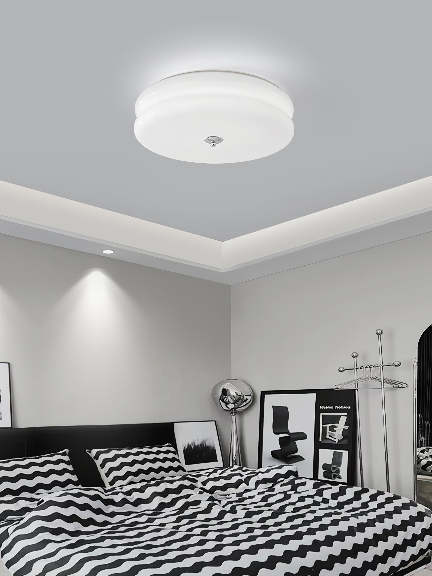 Przytulia Dom | Art Deco Vintage Lampa Sufitowa LED 24W – Plafon Szklany 3000K–6000K