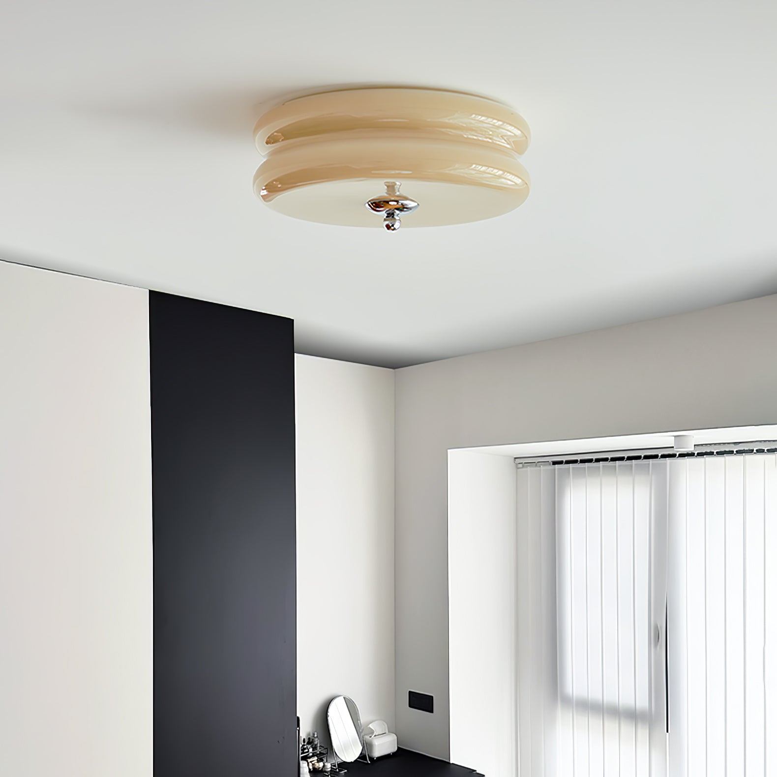 Przytulia Dom | Art Deco Vintage Lampa Sufitowa LED 24W – Plafon Szklany 3000K–6000K