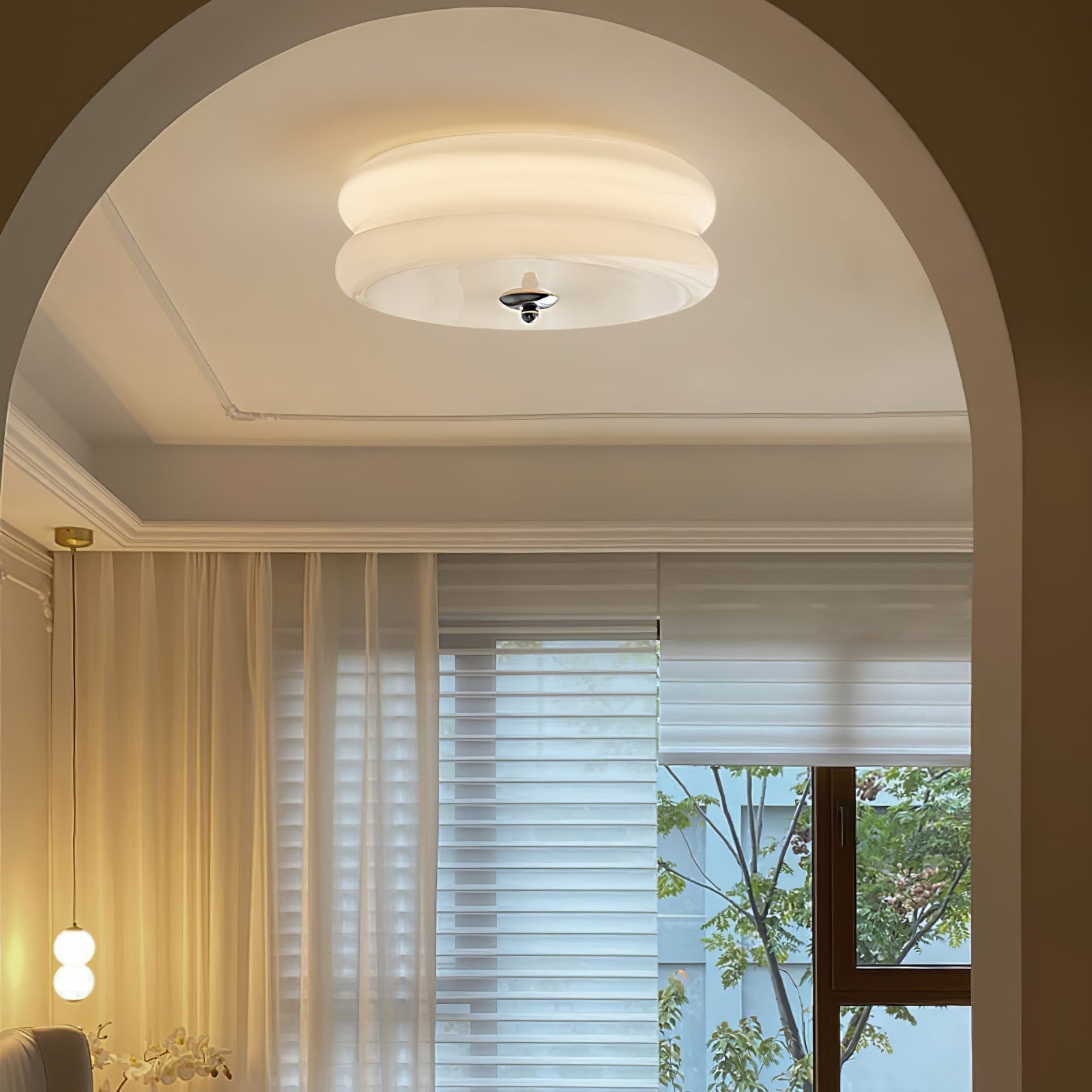 Przytulia Dom | Art Deco Vintage Lampa Sufitowa LED 24W – Plafon Szklany 3000K–6000K