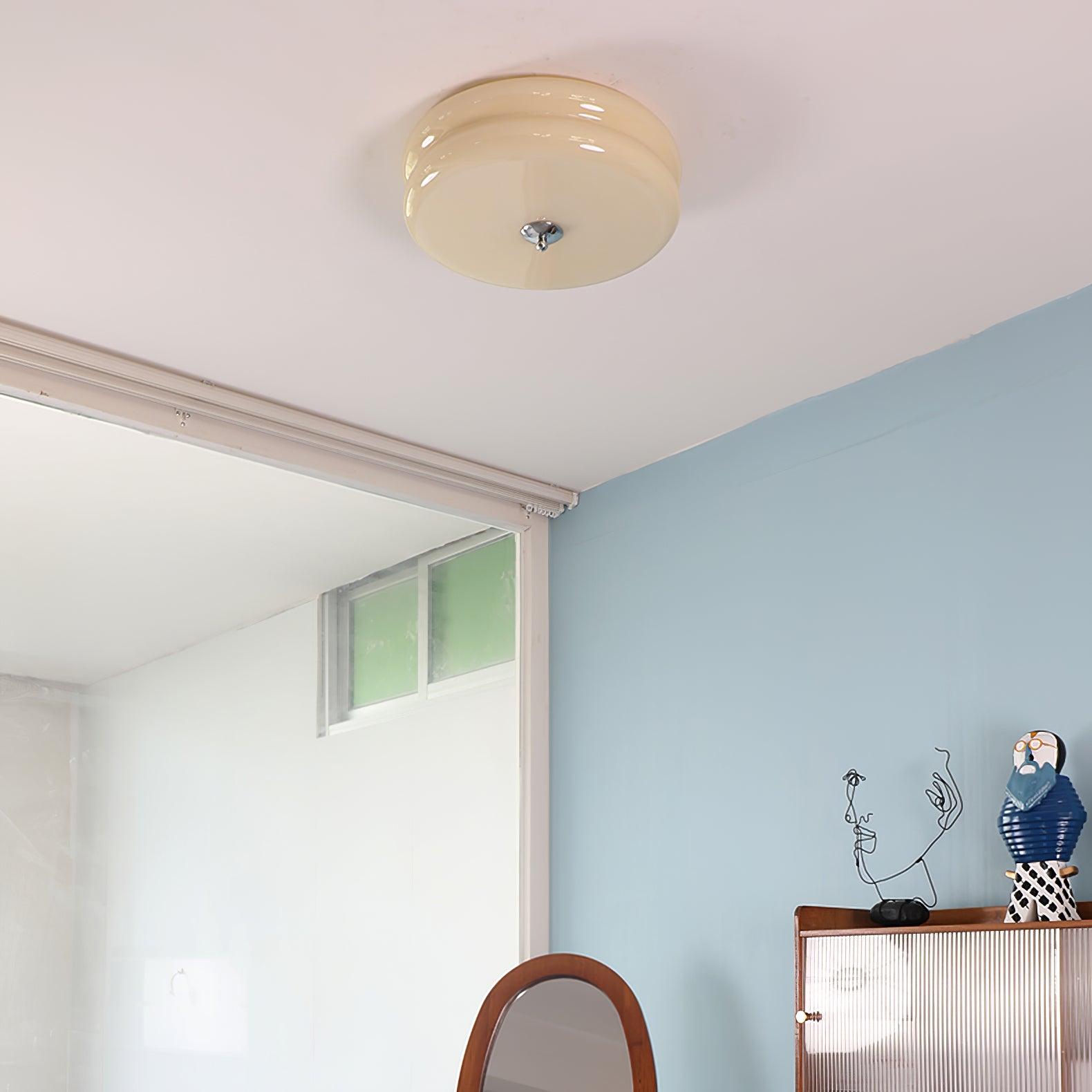 Przytulia Dom | Art Deco Vintage Lampa Sufitowa LED 24W – Plafon Szklany 3000K–6000K