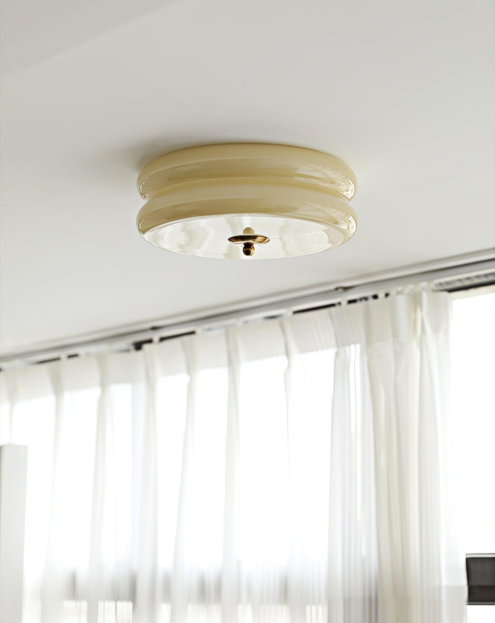 Przytulia Dom | Art Deco Vintage Lampa Sufitowa LED 24W – Plafon Szklany 3000K–6000K