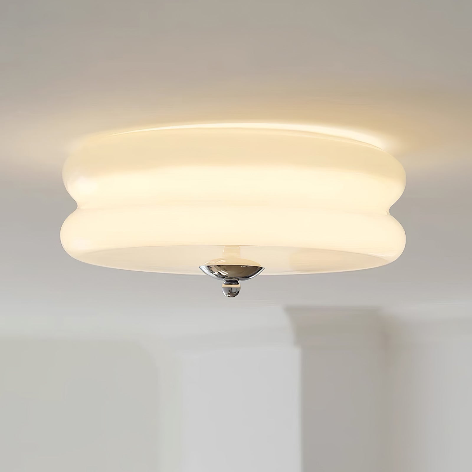 Przytulia Dom | Art Deco Vintage Lampa Sufitowa LED 24W – Plafon Szklany 3000K–6000K
