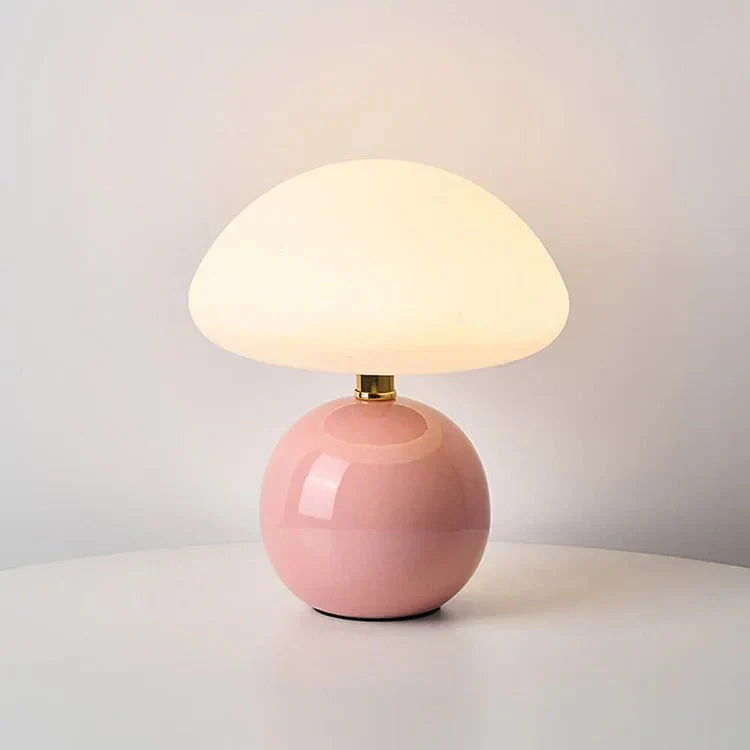 Przytulia Dom | Lampa Stołowa w Kształcie Grzybka – Regulowane Oświetlenie LED – Dekoracyjny Styl do Sypialni i Salonu