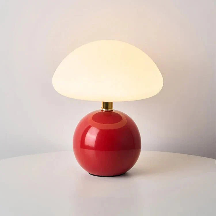 Przytulia Dom | Lampa Stołowa w Kształcie Grzybka – Regulowane Oświetlenie LED – Dekoracyjny Styl do Sypialni i Salonu