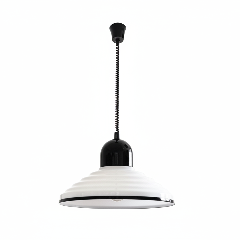 Przytulia Dom | Francuska Lampa Wisząca Szklana E27 – Kremowy Klosz 35 cm Styl Vintage