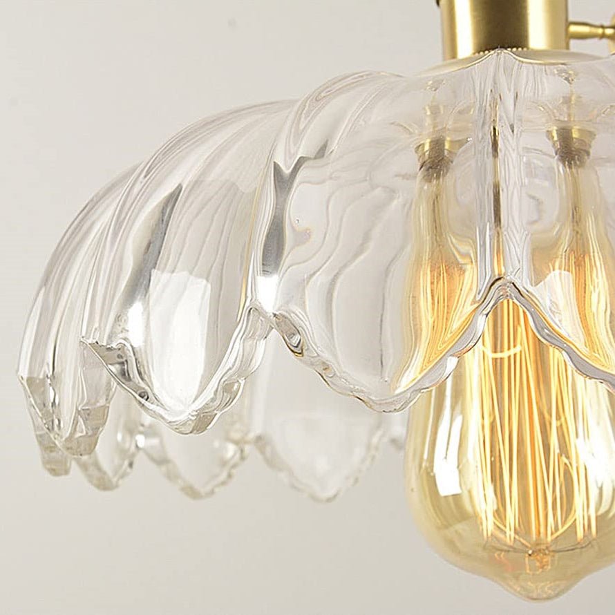 Przytulia Dom | Vintage Lampa Wisząca Szklany Kwiat E27 – Dekoracyjna Lampa Sufitowa 25 cm