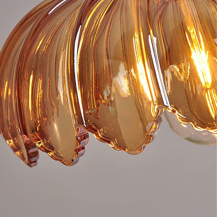 Przytulia Dom | Vintage Lampa Wisząca Szklany Kwiat E27 – Dekoracyjna Lampa Sufitowa 25 cm