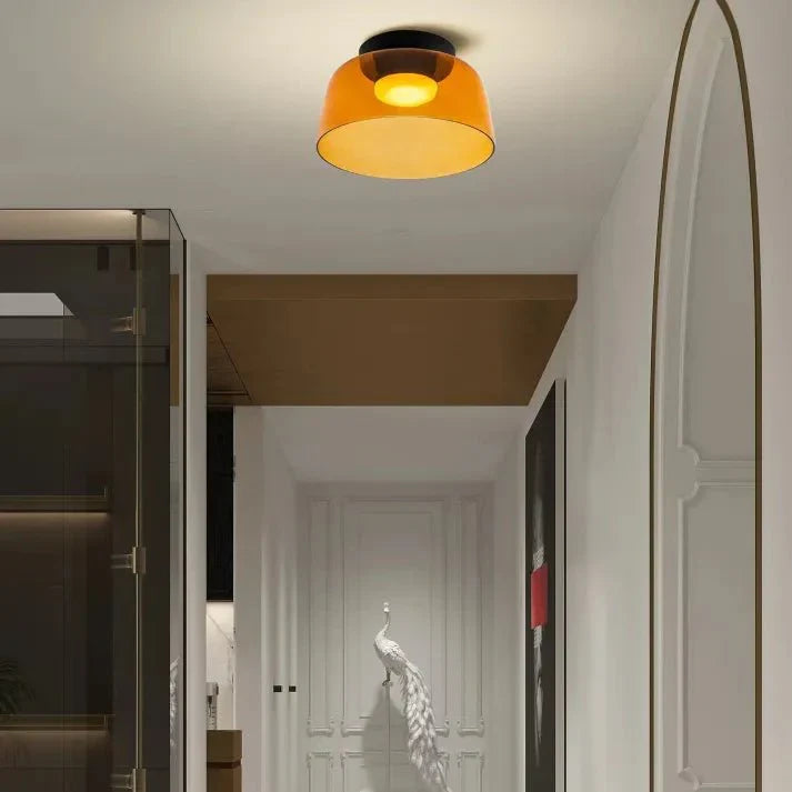 Przytulia Dom | Skandynawska Lampa Sufitowa LED Szklana 18W – Designerski Plafon Vintage 3 Barwy