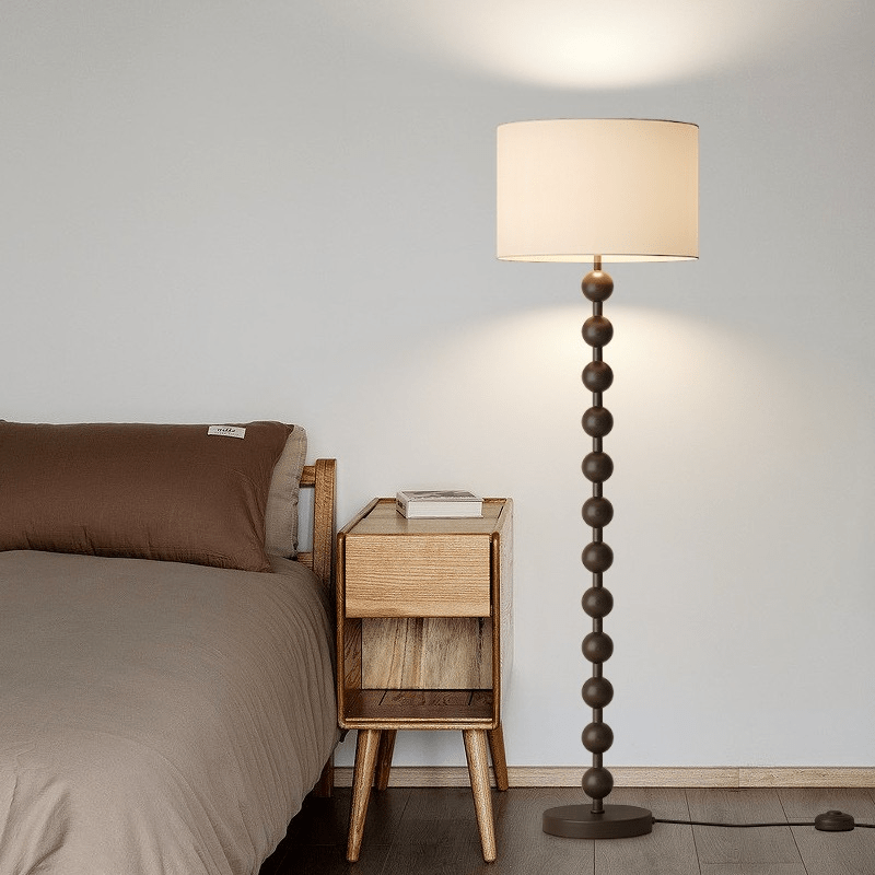 Przytulia Dom | Japandi Drewniana Lampa Podłogowa E27 – Minimalistyczna Lampa Stojąca LED