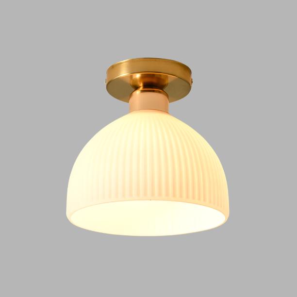 Przytulia Dom | Nowoczesna Lampa Sufitowa z Mlecznego Szkła E27 – Plafon LED Biały