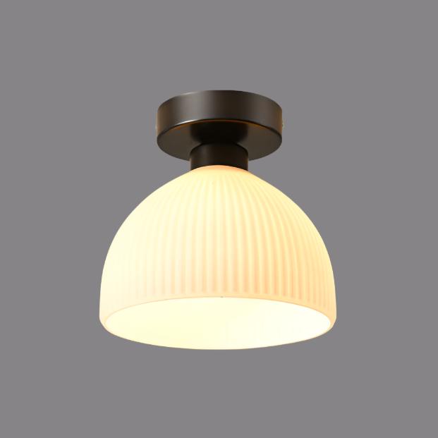 Przytulia Dom | Nowoczesna Lampa Sufitowa z Mlecznego Szkła E27 – Plafon LED Biały