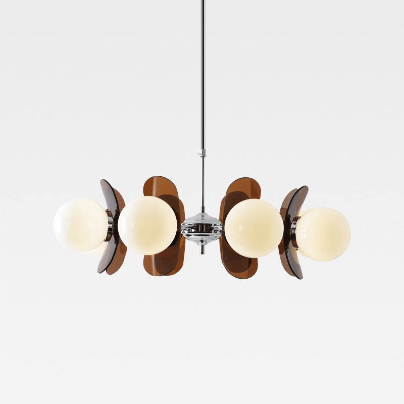 Przytulia Dom | Designerski Żyrandol z Kulami Szklanymi – Nowoczesna Lampa Sufitowa LED E27