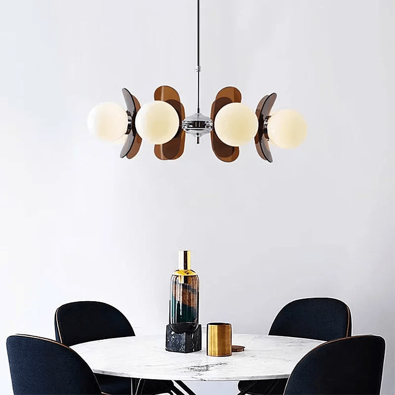 Przytulia Dom | Designerski Żyrandol z Kulami Szklanymi – Nowoczesna Lampa Sufitowa LED E27
