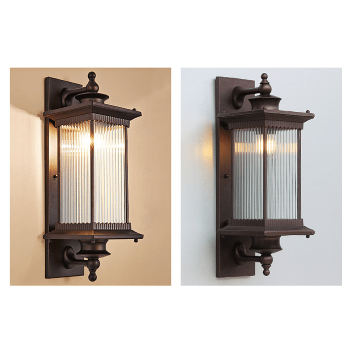 Przytulia Dom | Prostokątna Lampa Ścienna Zewnętrzna – Vintage Kinkiet Ogrodowy E27