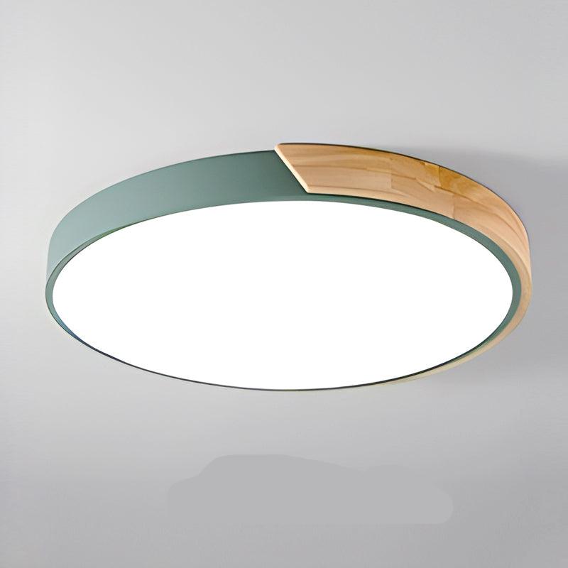 Przytulia Dom | Skandynawska Lampa Sufitowa LED Macaron Drewniana – Okrągły Plafon 23/30 cm