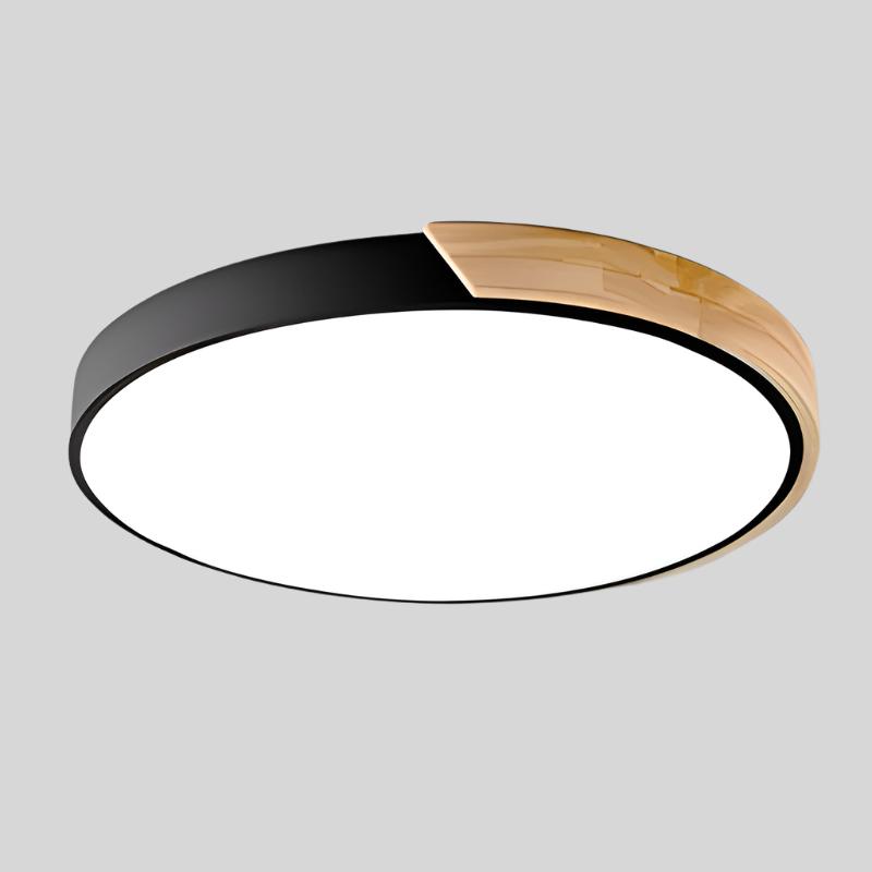 Przytulia Dom | Skandynawska Lampa Sufitowa LED Macaron Drewniana – Okrągły Plafon 23/30 cm