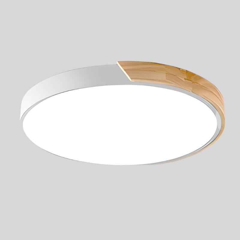 Przytulia Dom | Skandynawska Lampa Sufitowa LED Macaron Drewniana – Okrągły Plafon 23/30 cm