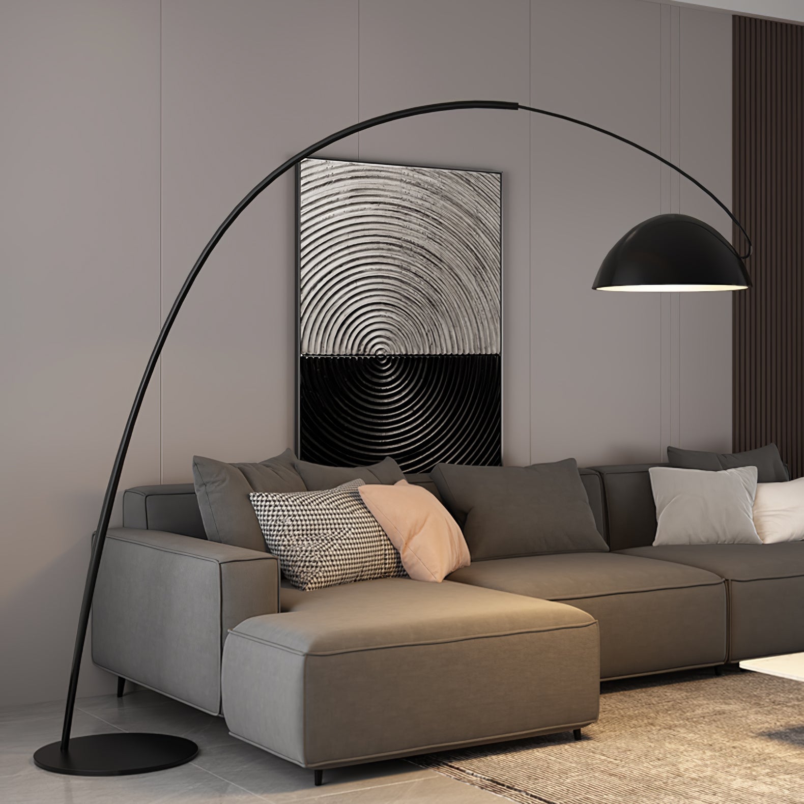 Przytulia Dom | Lampa Podłogowa Łukowa LED E27 – Skandynawska Regulowana Lampa Stojąca