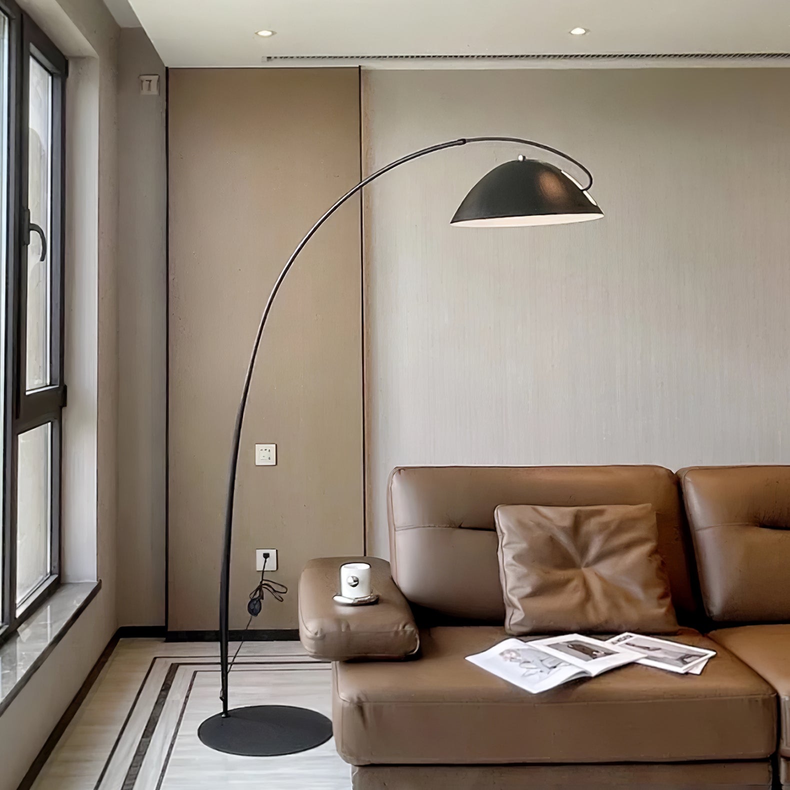 Przytulia Dom | Lampa Podłogowa Łukowa LED E27 – Skandynawska Regulowana Lampa Stojąca