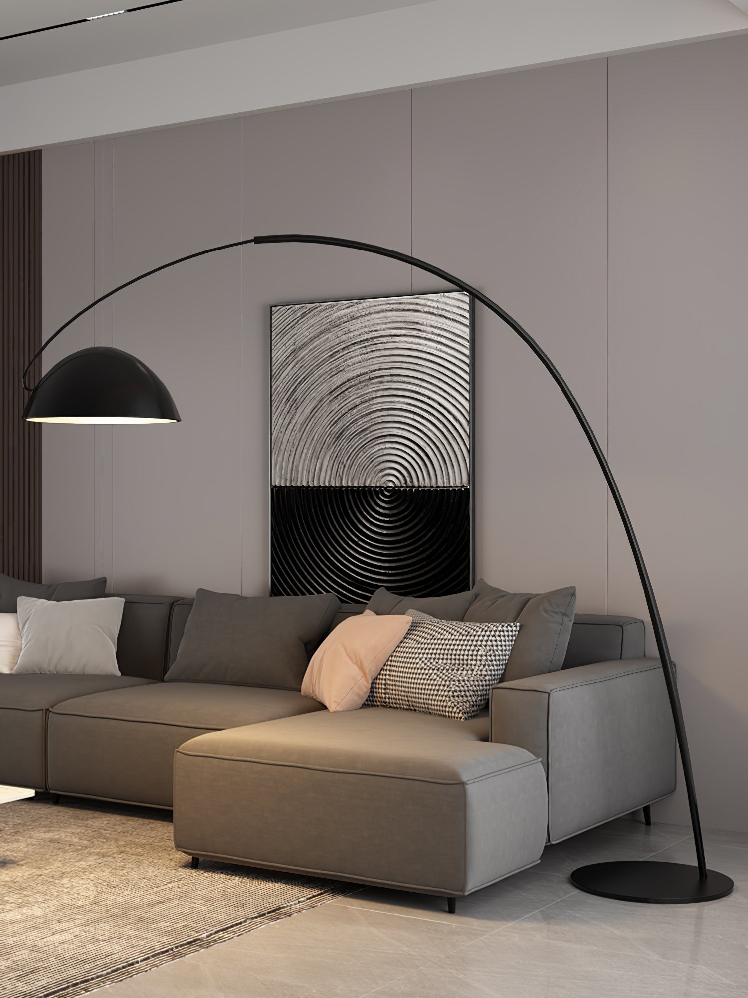 Przytulia Dom | Lampa Podłogowa Łukowa LED E27 – Skandynawska Regulowana Lampa Stojąca
