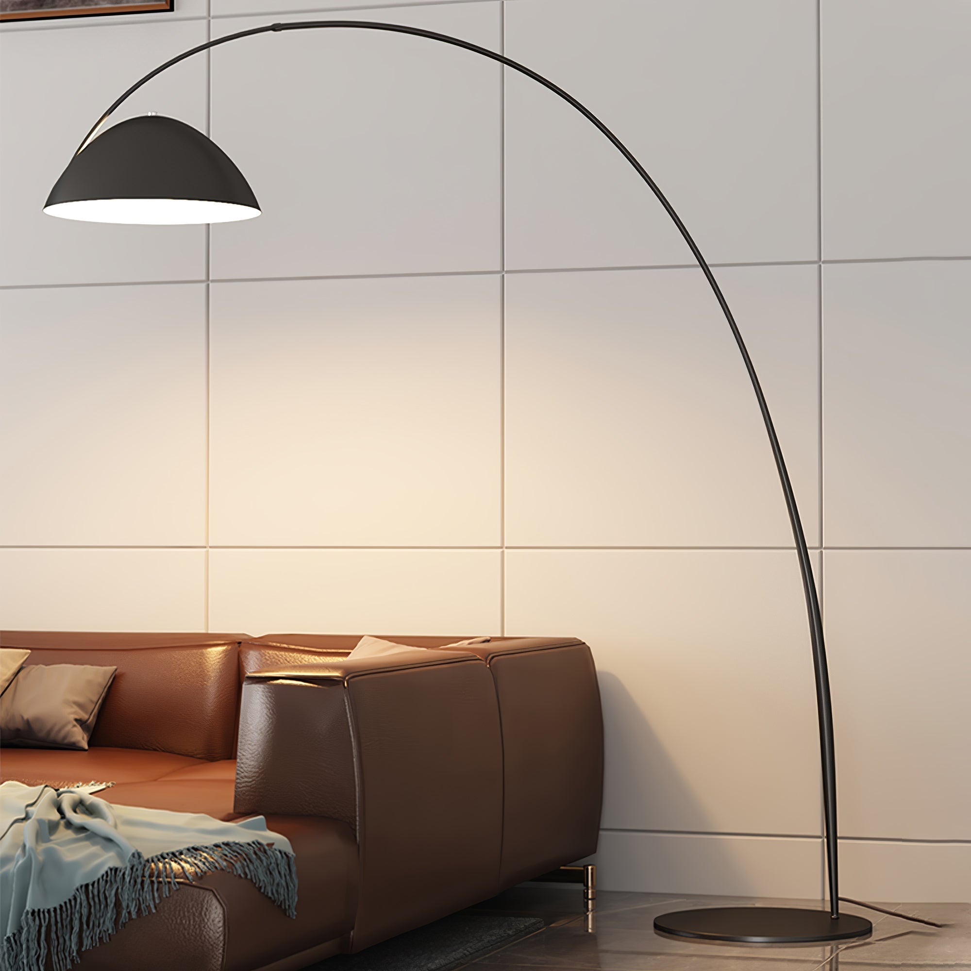 Przytulia Dom | Lampa Podłogowa Łukowa LED E27 – Skandynawska Regulowana Lampa Stojąca