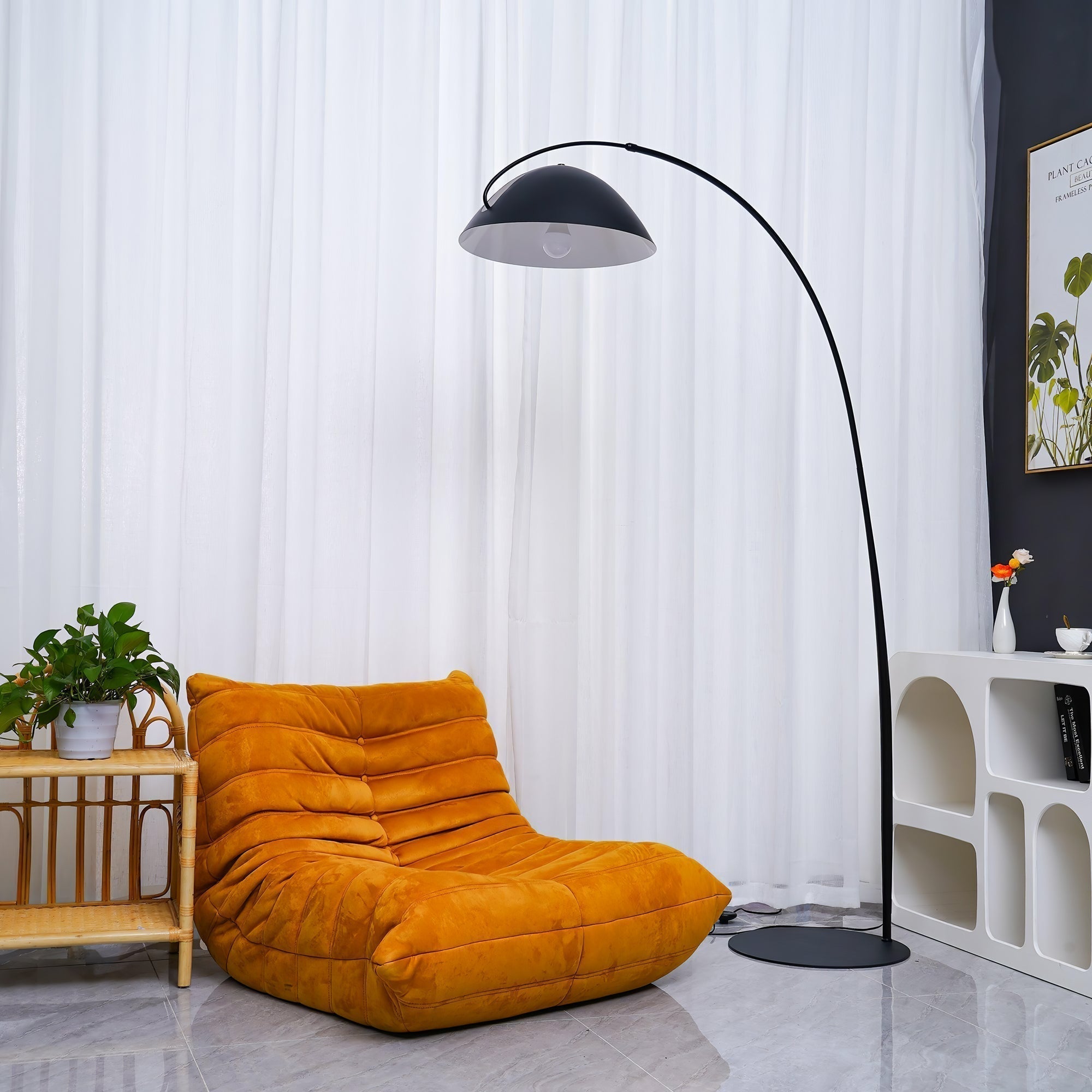 Przytulia Dom | Lampa Podłogowa Łukowa LED E27 – Skandynawska Regulowana Lampa Stojąca