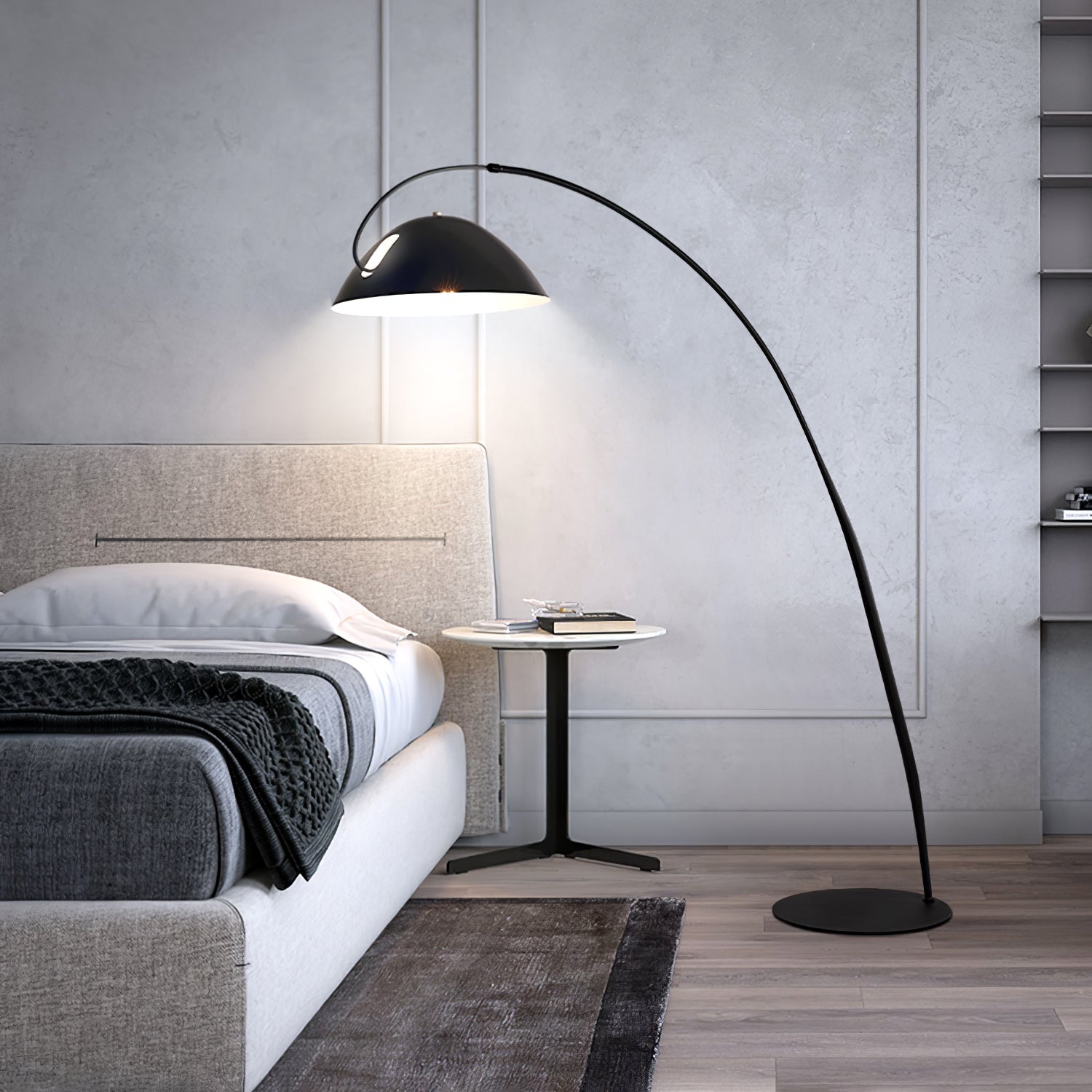 Przytulia Dom | Lampa Podłogowa Łukowa LED E27 – Skandynawska Regulowana Lampa Stojąca