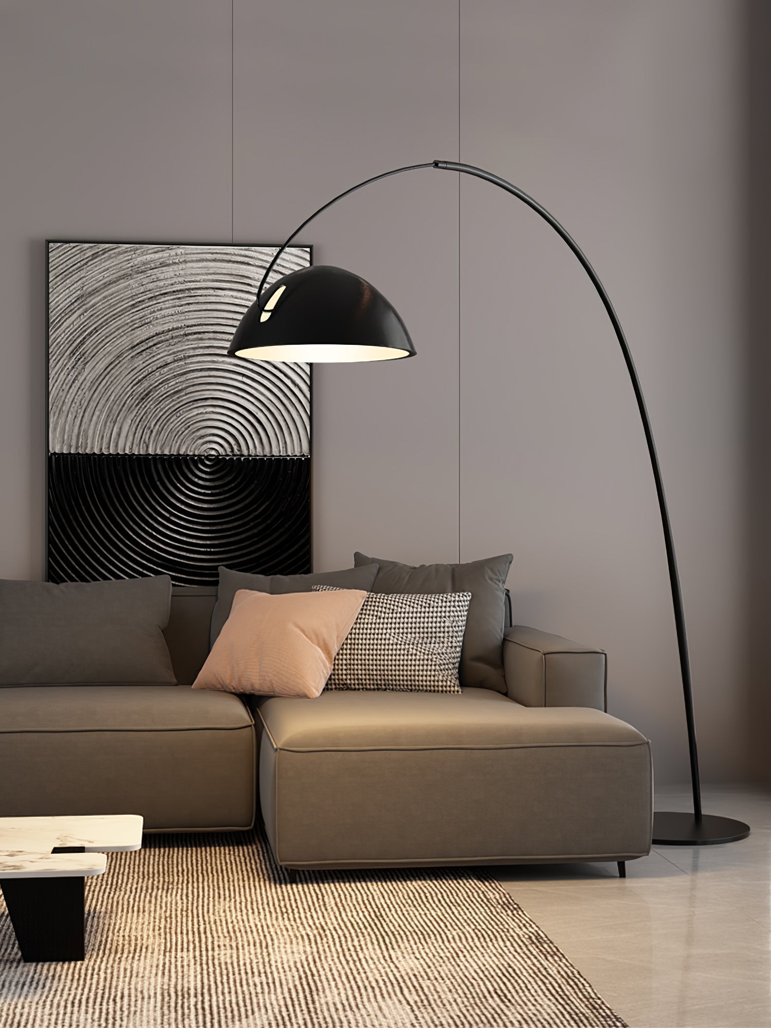 Przytulia Dom | Lampa Podłogowa Łukowa LED E27 – Skandynawska Regulowana Lampa Stojąca