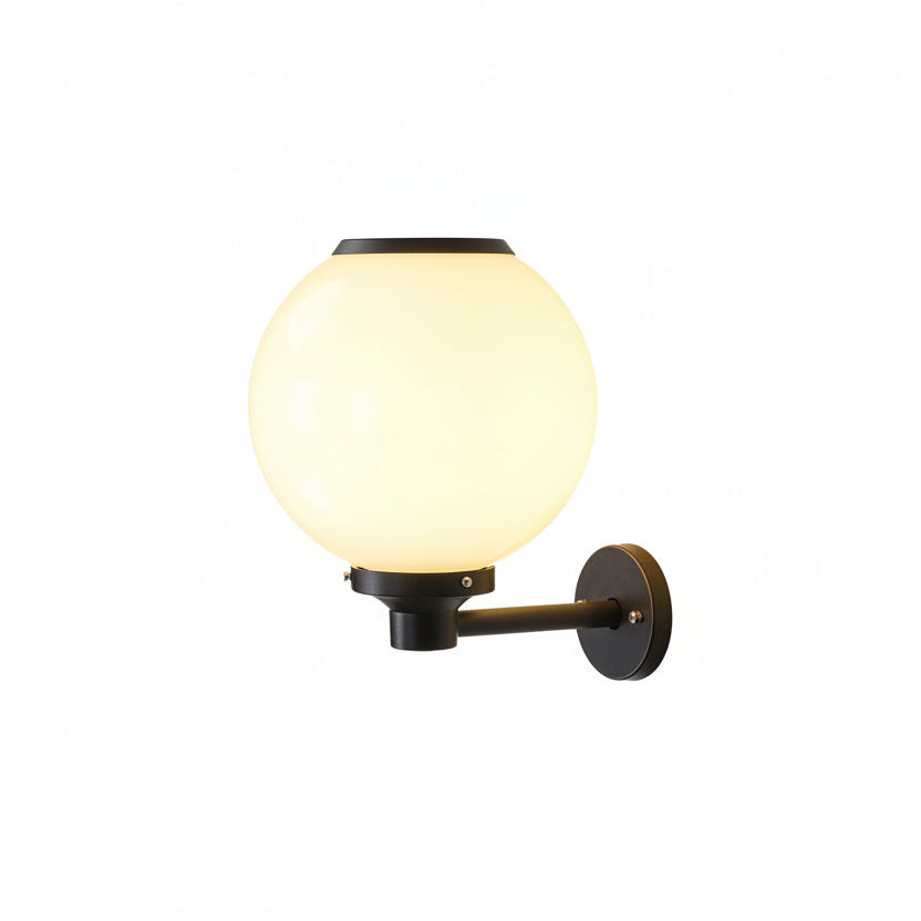 Przytulia Dom | Zewnętrzna Lampa Ścienna Solarna LED Wodoodporna 5–8W – Kula Ogrodowa Aluminium